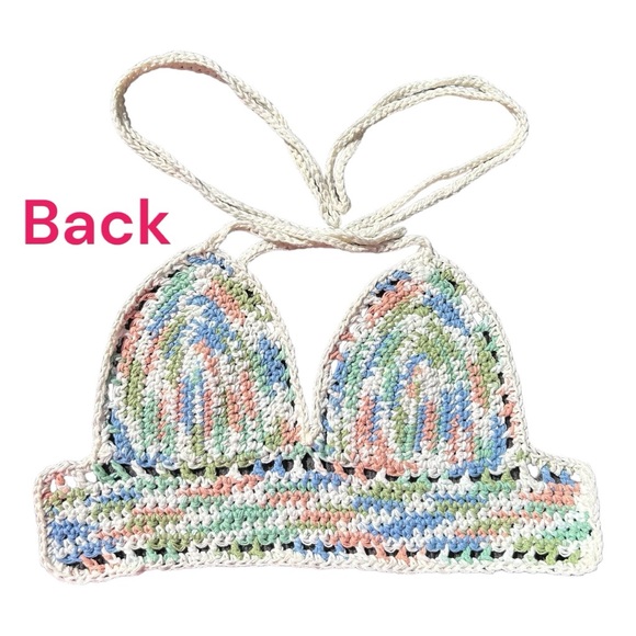 Halter Crop top, Handmade Crochet 100% Cotton, NWOT - Picture 5 of 9